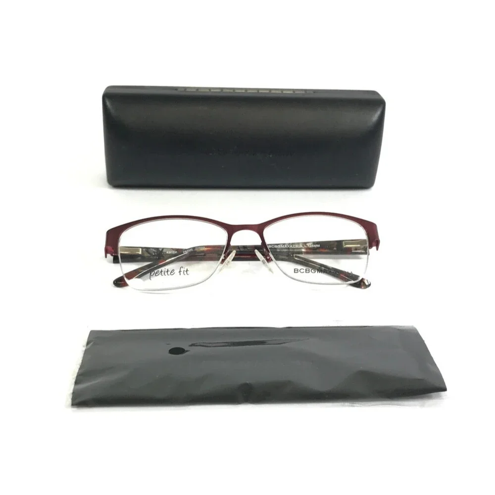 BCBGMAXAZRIA Eyeglasses Frames IRINA WINE Red Brown Cat Eye Half Rim 49-16-125